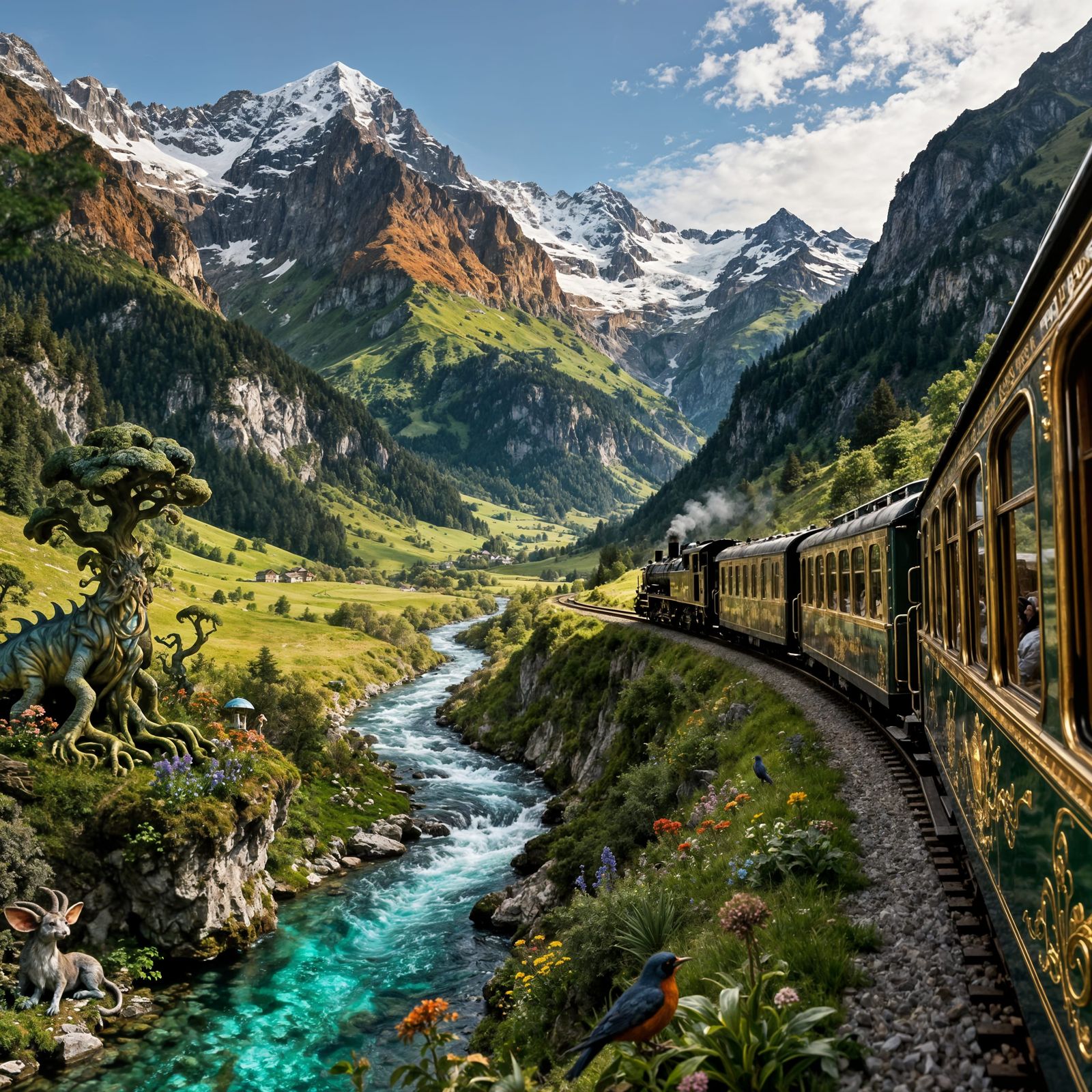 Swiss Alps Train Journey: Grand Train Tour Scenery