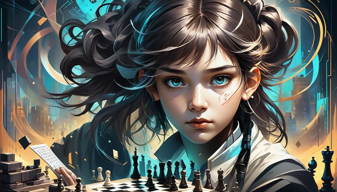 Cyberpunk Genius Surrounded by Code and Games