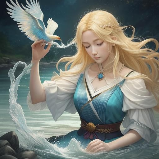 Anime Queen by River with Phoenix and Tarot