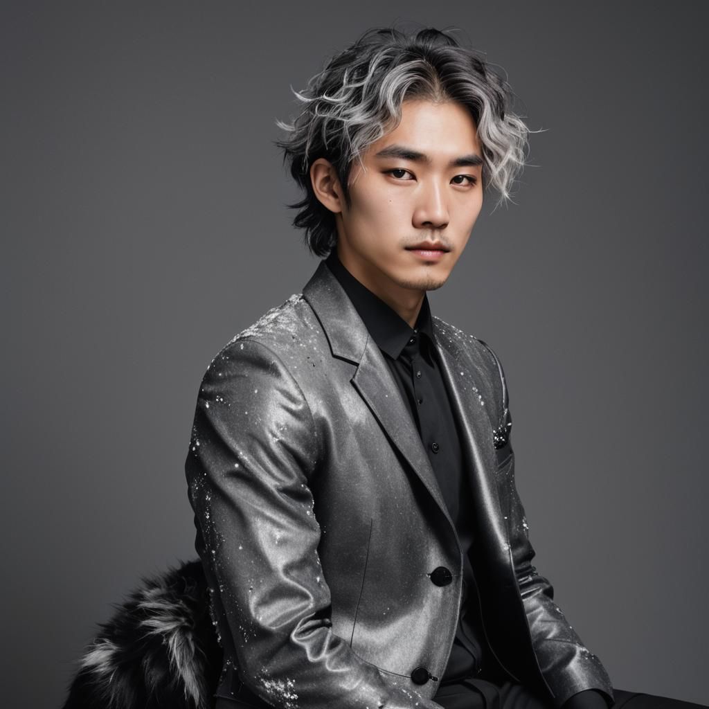 Kpop Inspired Portrait of a Stylish Young Man