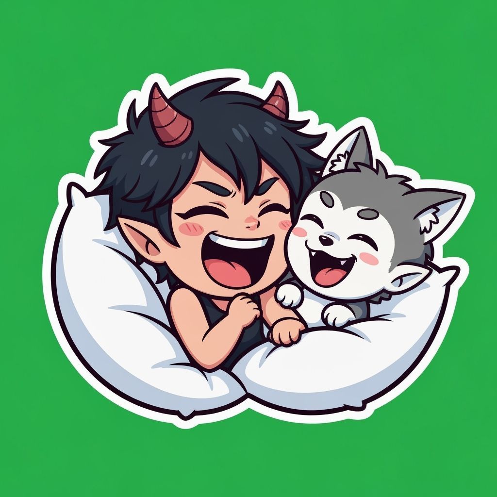 Cute Chibi Characters Detta and Percy in Comic Art Style