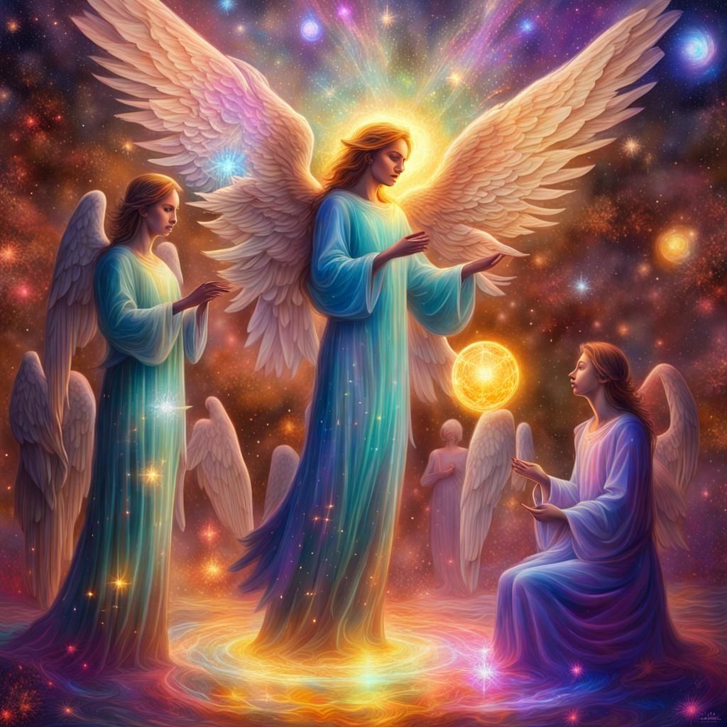 Angels Deliver Tesseract to Christmas Tree