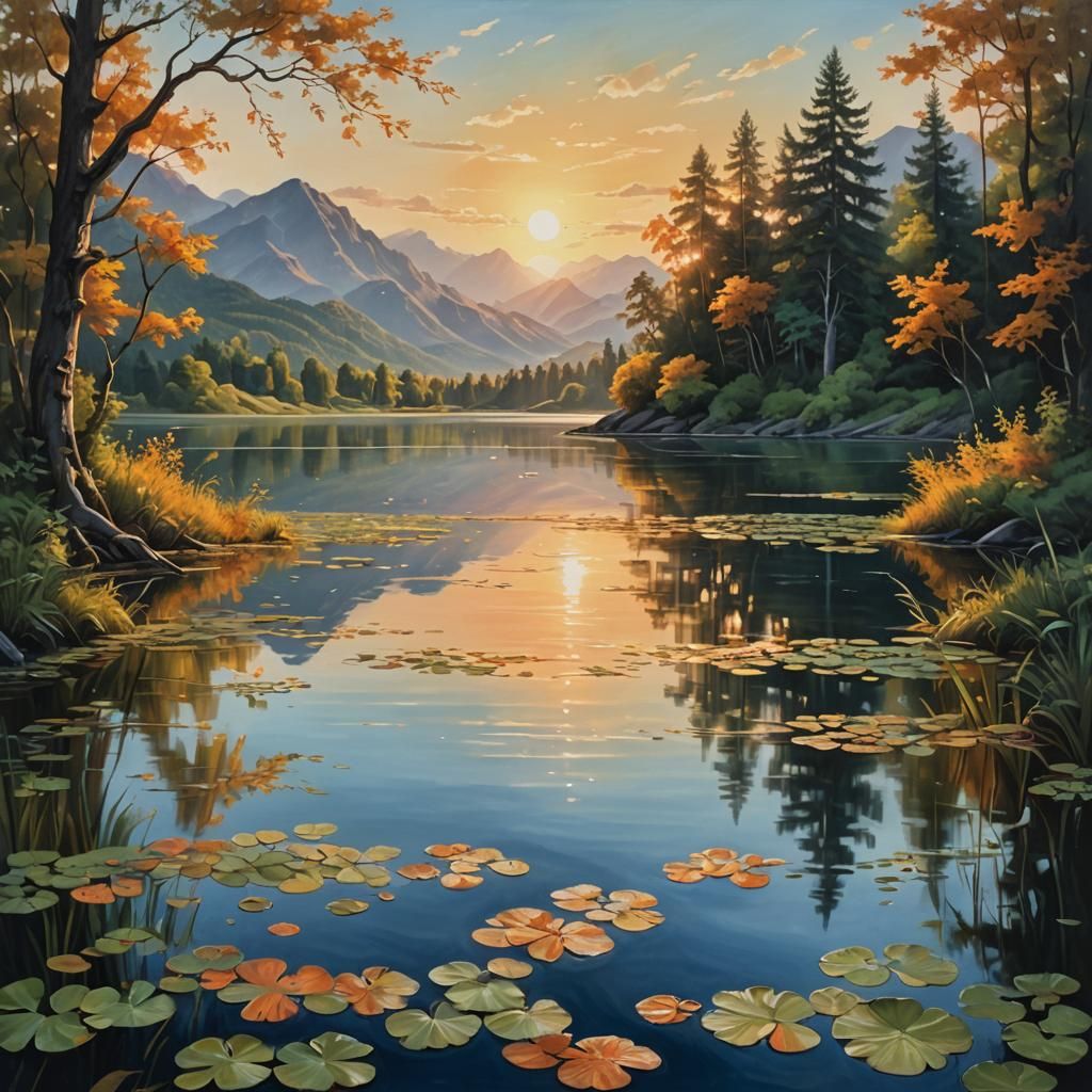 Serene Lake Reflecting Majestic Mountain Landscape