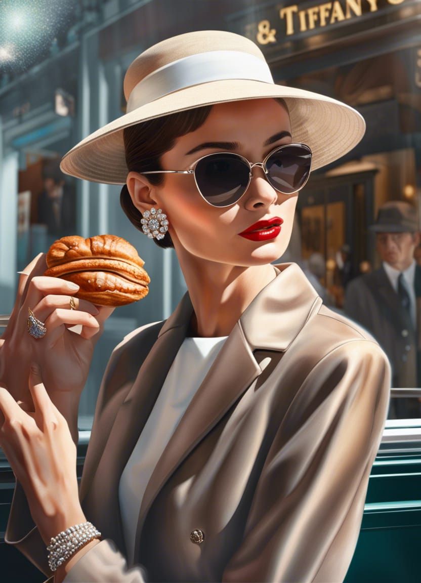 Elegant Woman at Tiffany's: Photorealistic 8K Portrait