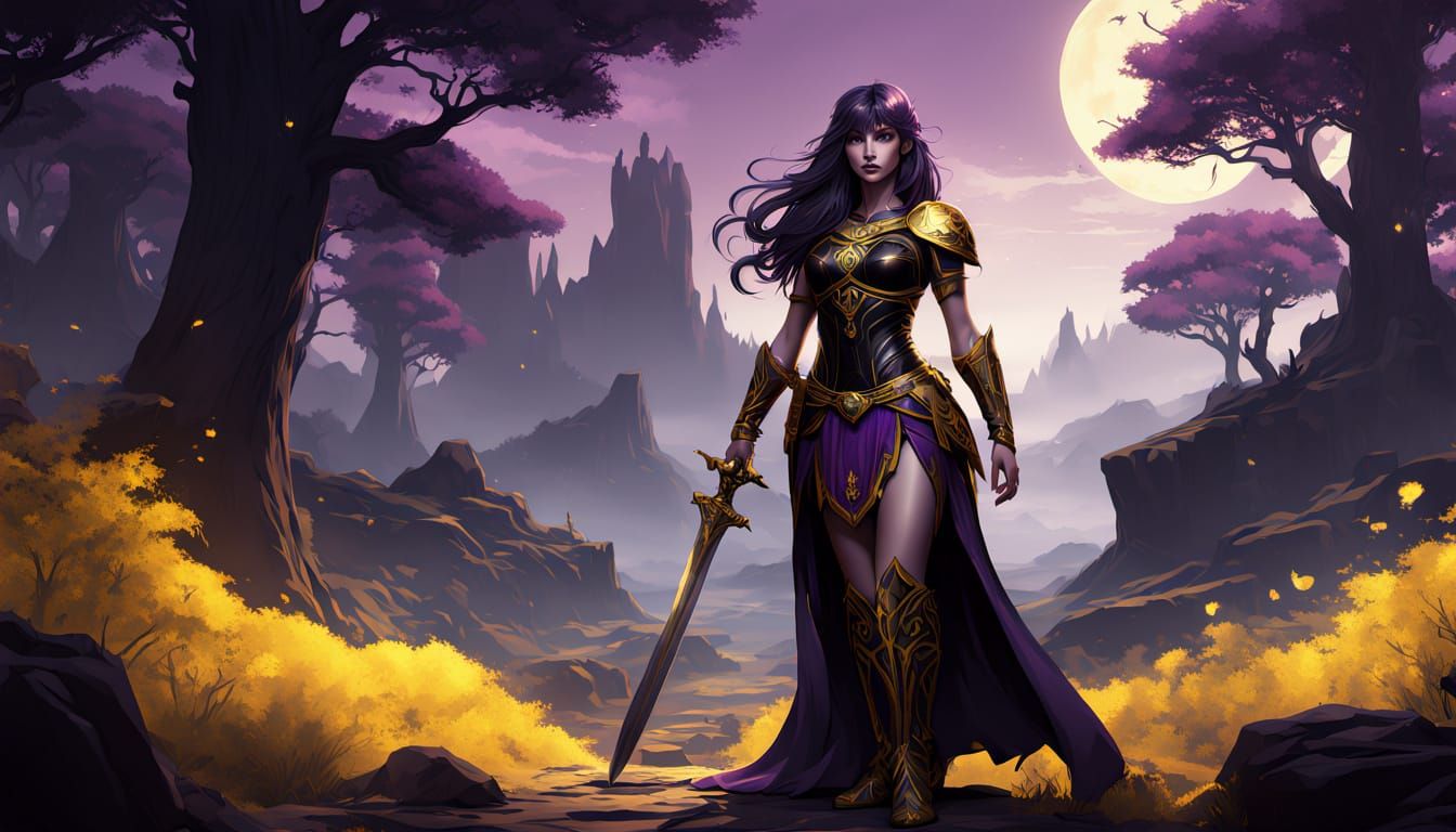 Ethereal Warrior Princess in Dark Fantasy Setting
