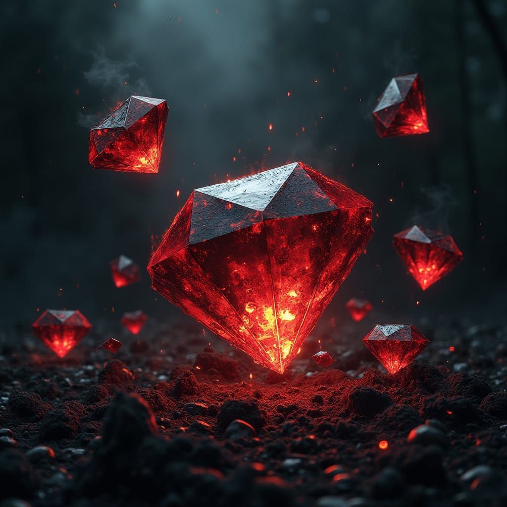 Cursed Diamonds Burning in Black Flames