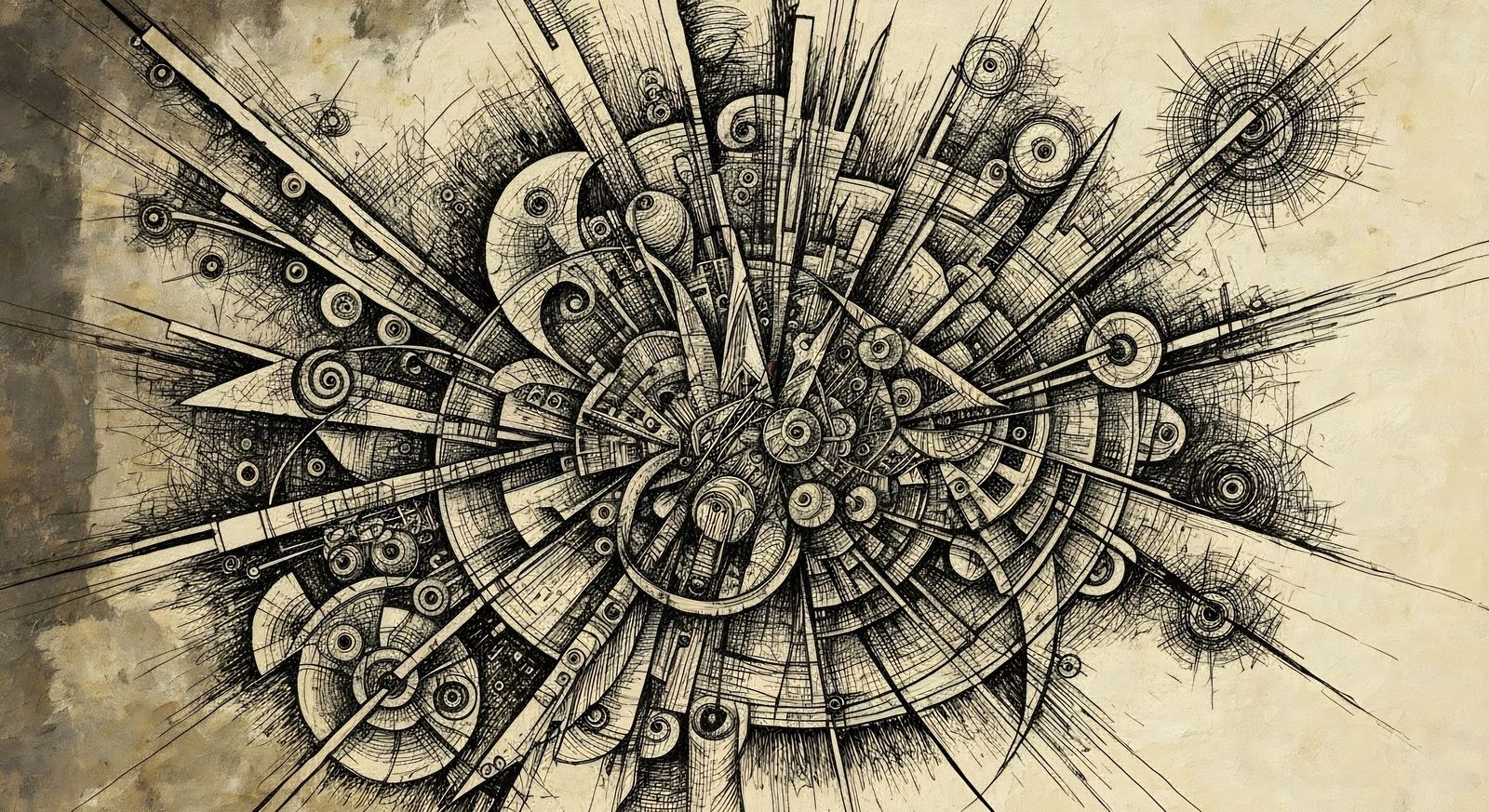 Abstract Expressionist Drawing with High Contrast