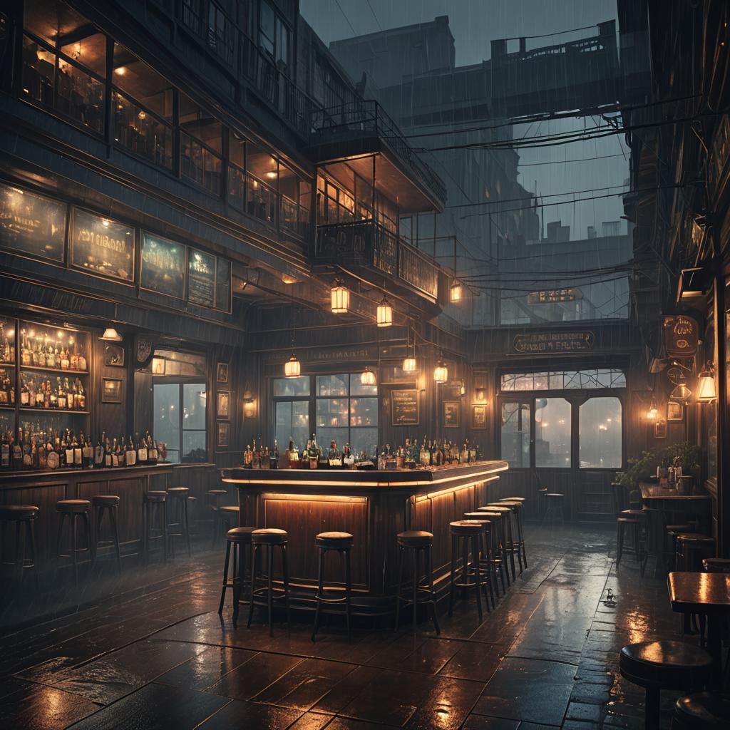 A melancholic empty bar