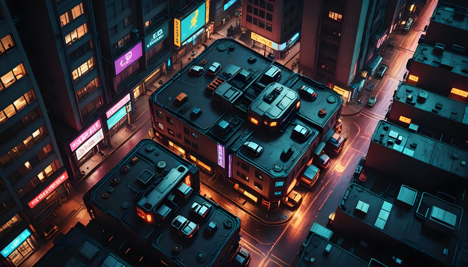 Gritty Sci-Fi Cityscape with Flying Cars