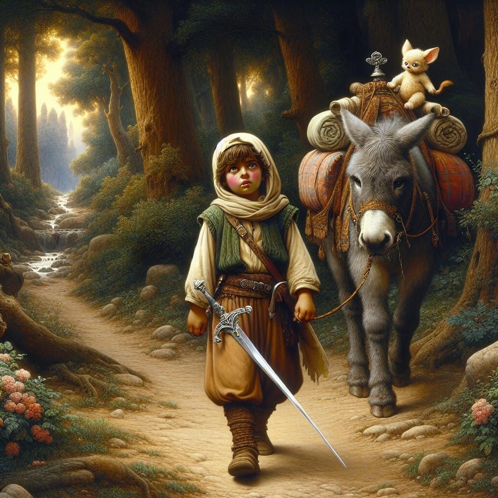 Boy and Bat's Medieval Forest Journey