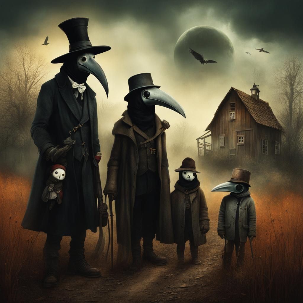 Plague doctor & family..