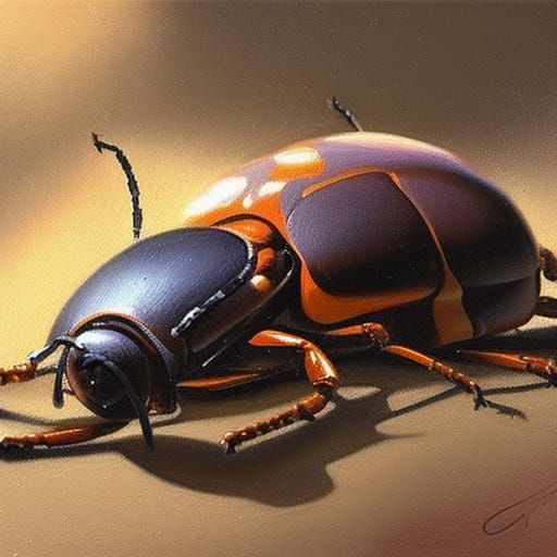 Realistic Bug in Oil Painting Style