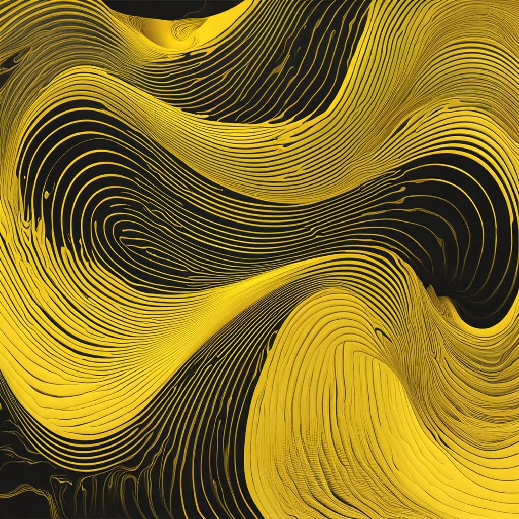 Mellow Yellow Sine Wave Abstract Art