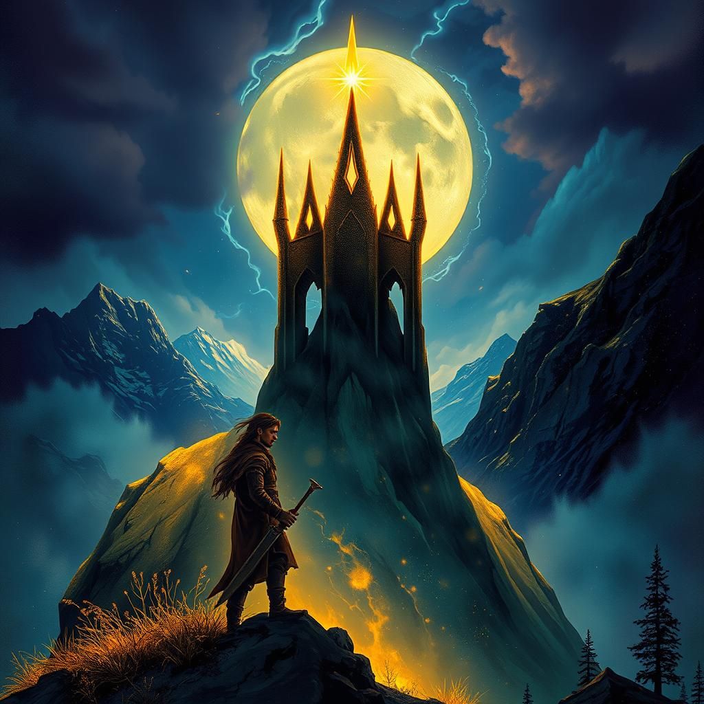 Storm King Portrait on Stormspike: Golden Hour Fantasy