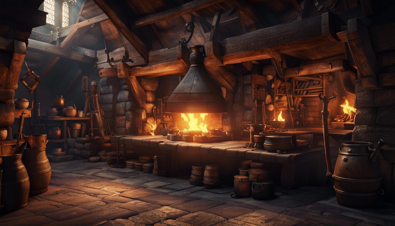 Dwarven Forge in Medieval Fantasy Setting