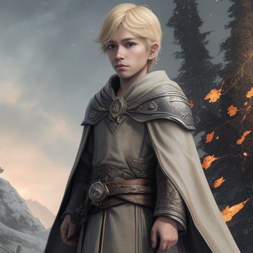 Blond Child Mage in Cosmic Sunfire Garb