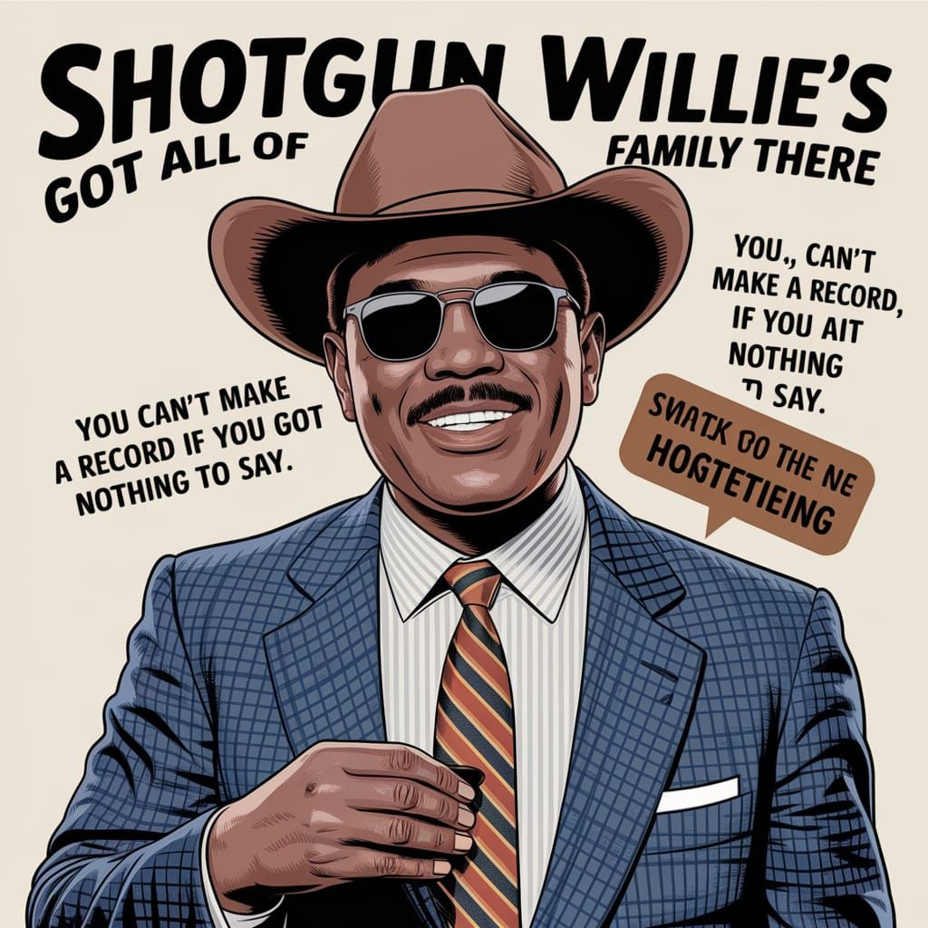 Now, Shotgun Willie's got all of his family there
Well, you ...