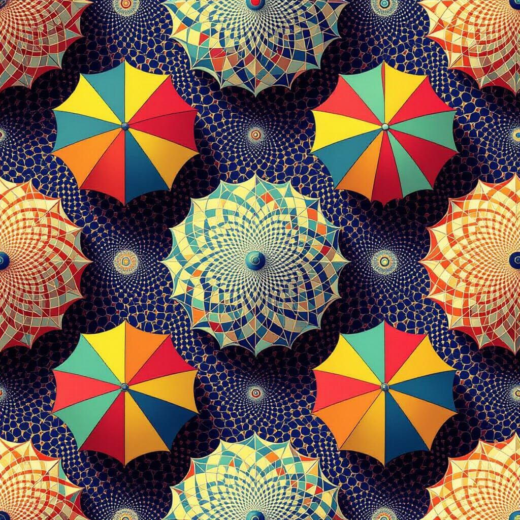 Abstract Umbrellas in Infinite Repetition with Fractal Detai...