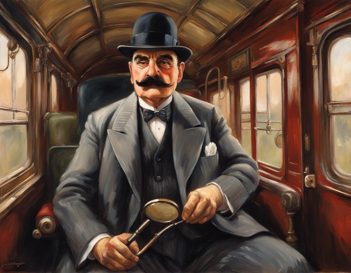 Hercule Poirot Investigates in Oil Painting Style