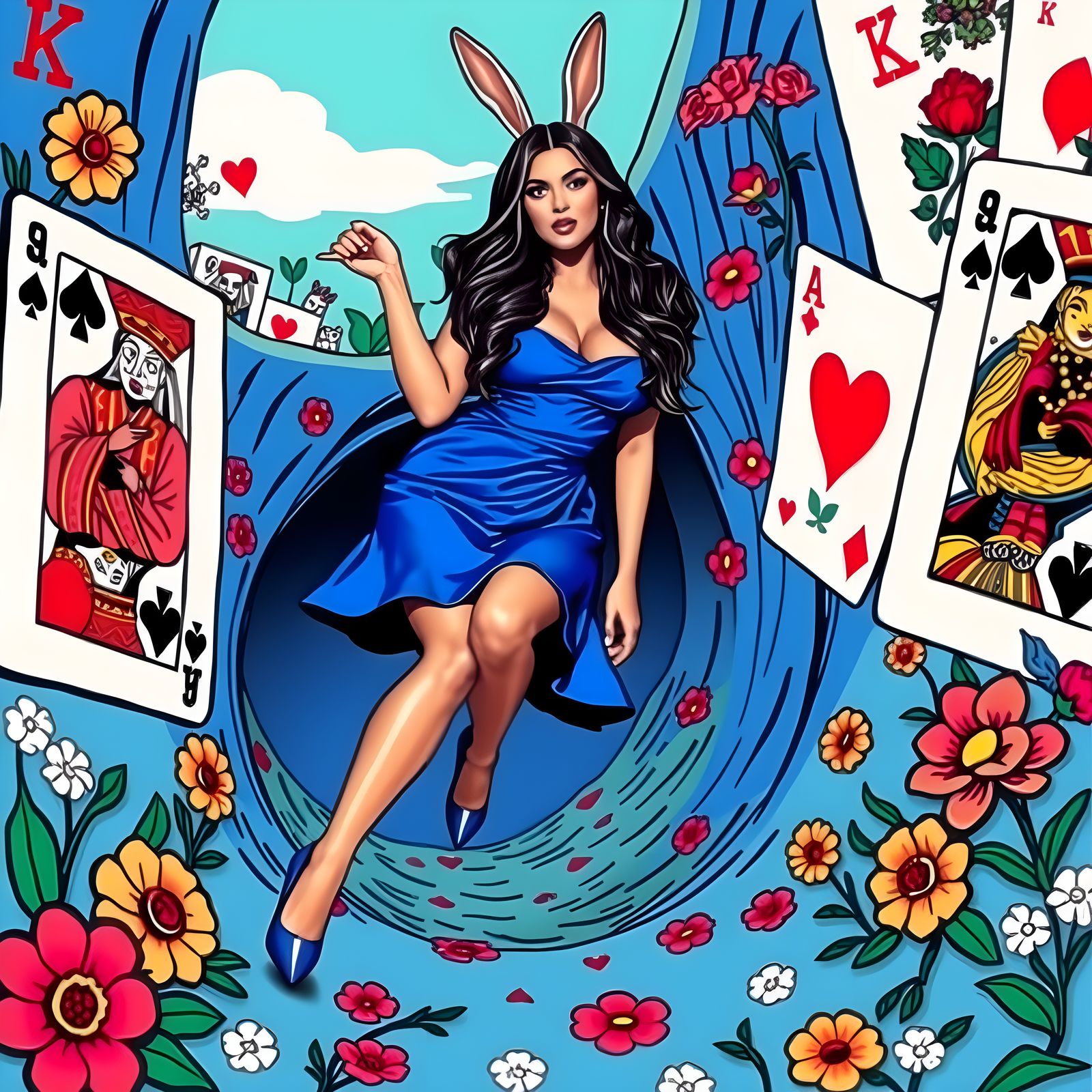 Khloe kardashian in wonderland  pop art