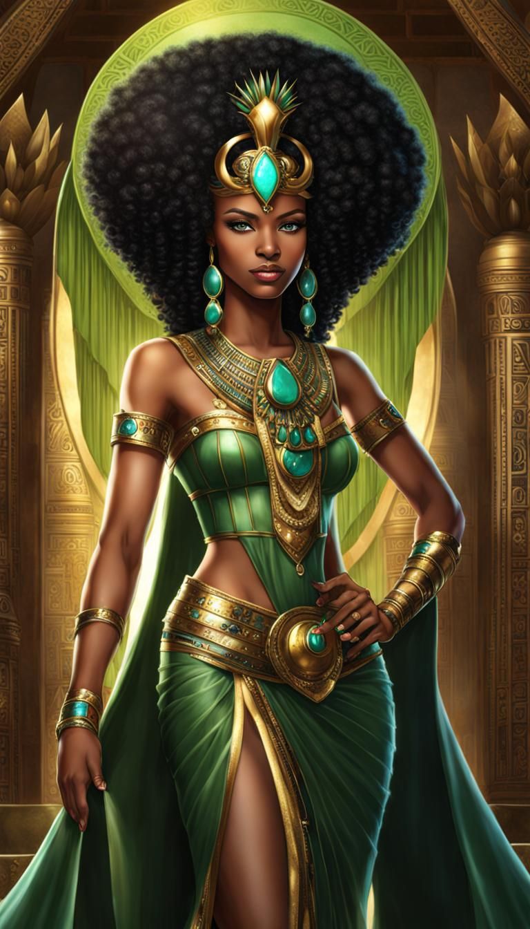 Egyptian Fairy Princess with Horns and Afro