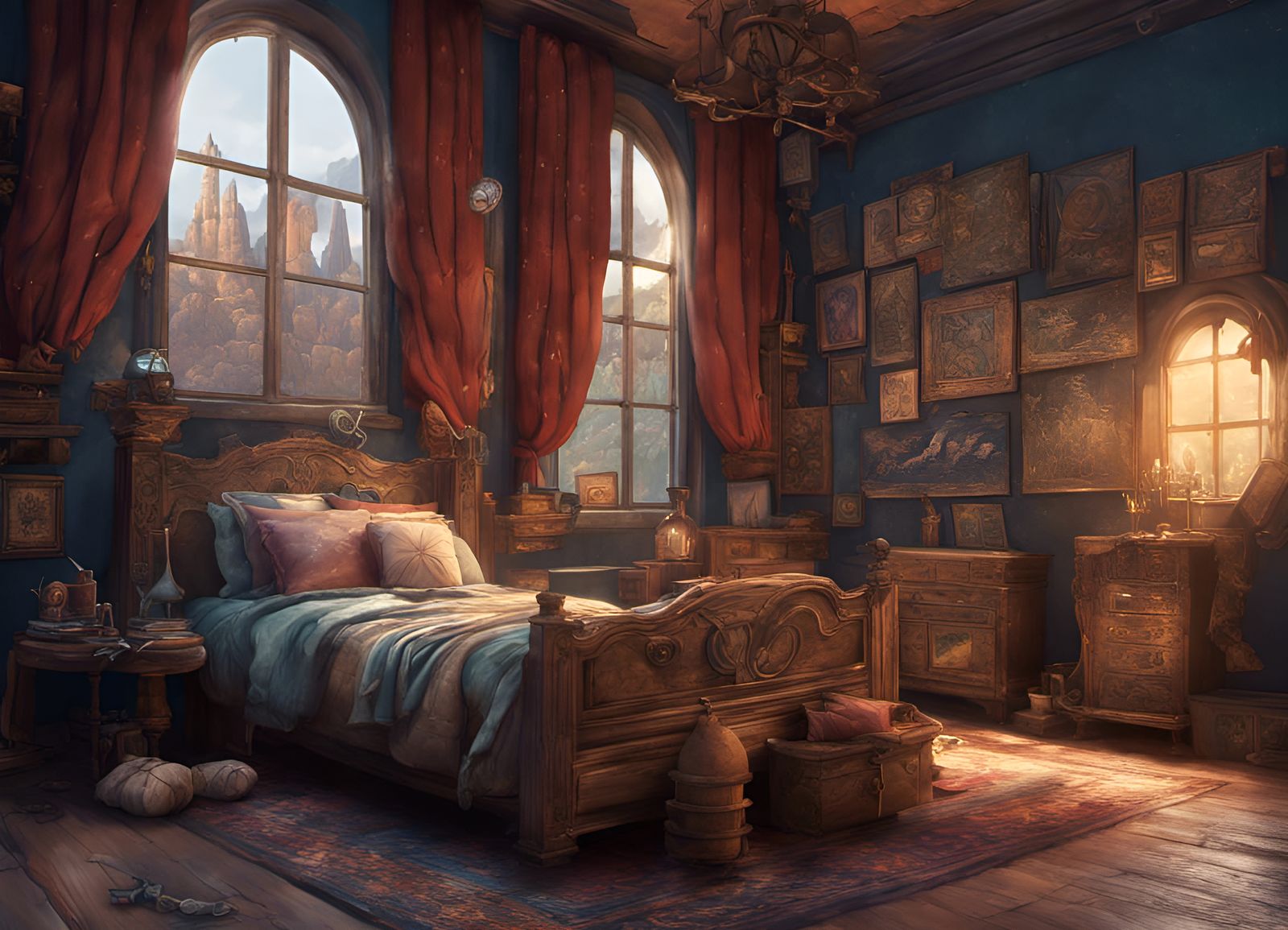 Nintendo Bedroom: Detailed Matte Painting in 8K
