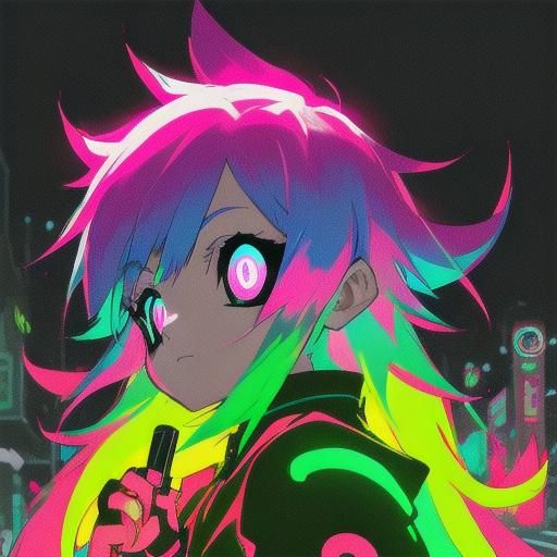 Punk Panda Cub in Neon City: Manga Illustration