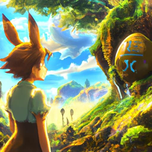 Eevee in Studio Ghibli Anime Style
