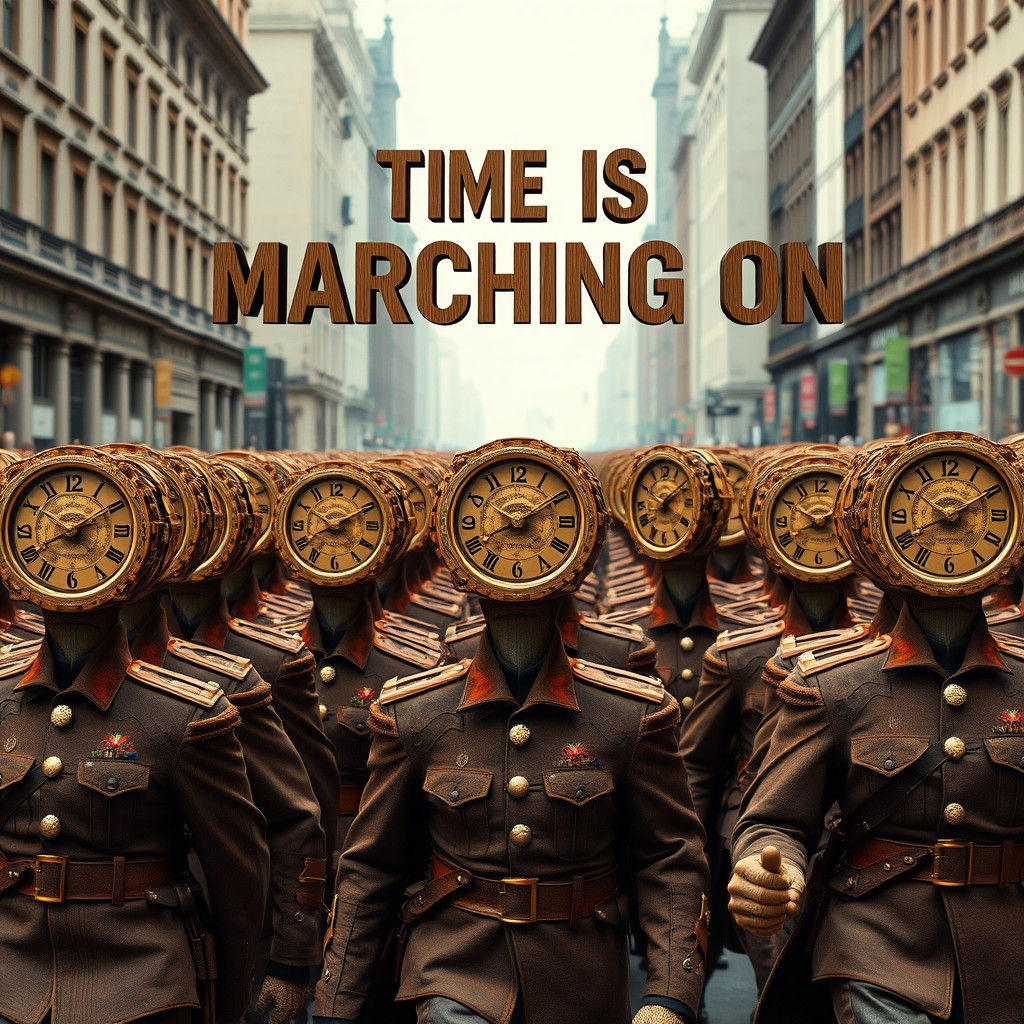 Clockwork Soldiers Marching: Surrealist Time Parade