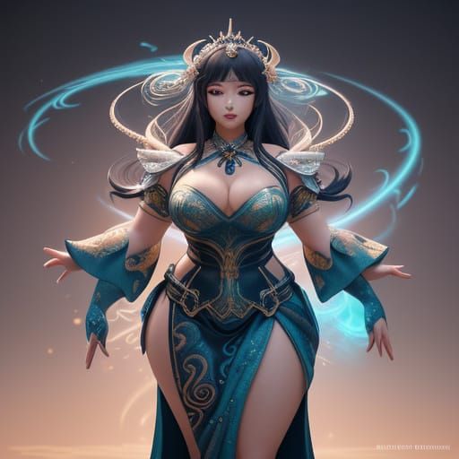 Goddess of Whispers in Ethereal Glow