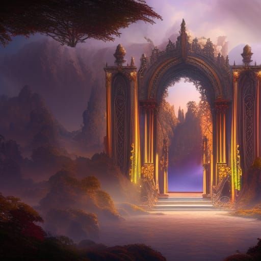 Fantastical Gates to Heaven: Detailed Matte Painting