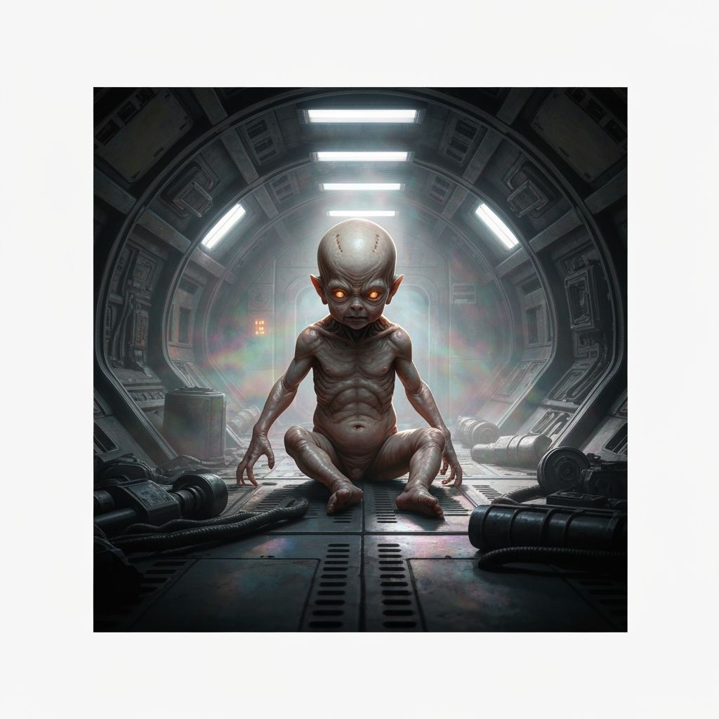 Lovecraftian Infant Monster on Spaceship