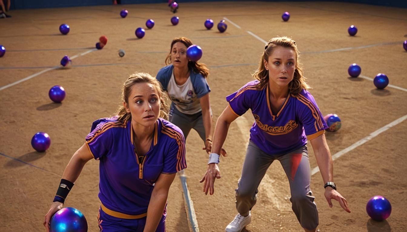 Heroic Dodgeball Portrait in Vibrant Fantasy Art Style