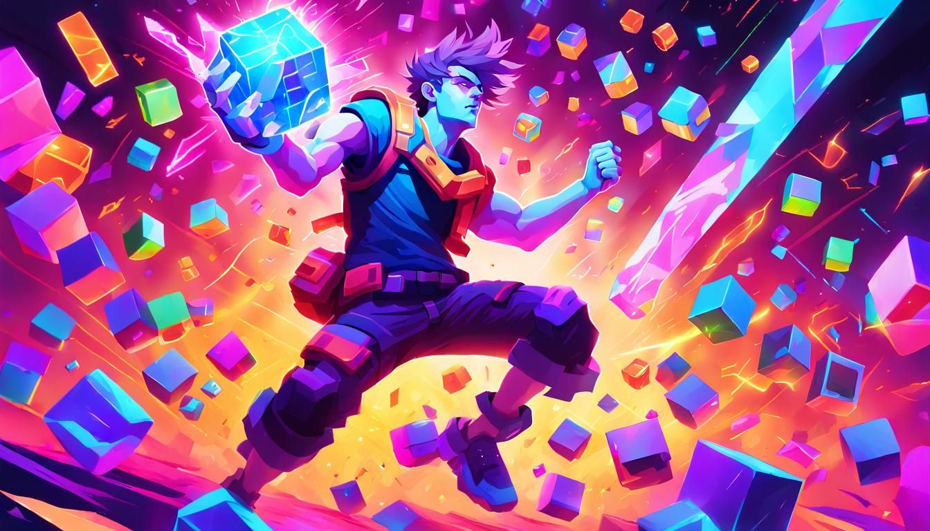 Cyberpunk Warrior with Plasma Sword in Neon City