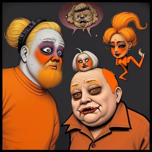 Surreal Portrait: Eccentric Man in Colorful Dada Style