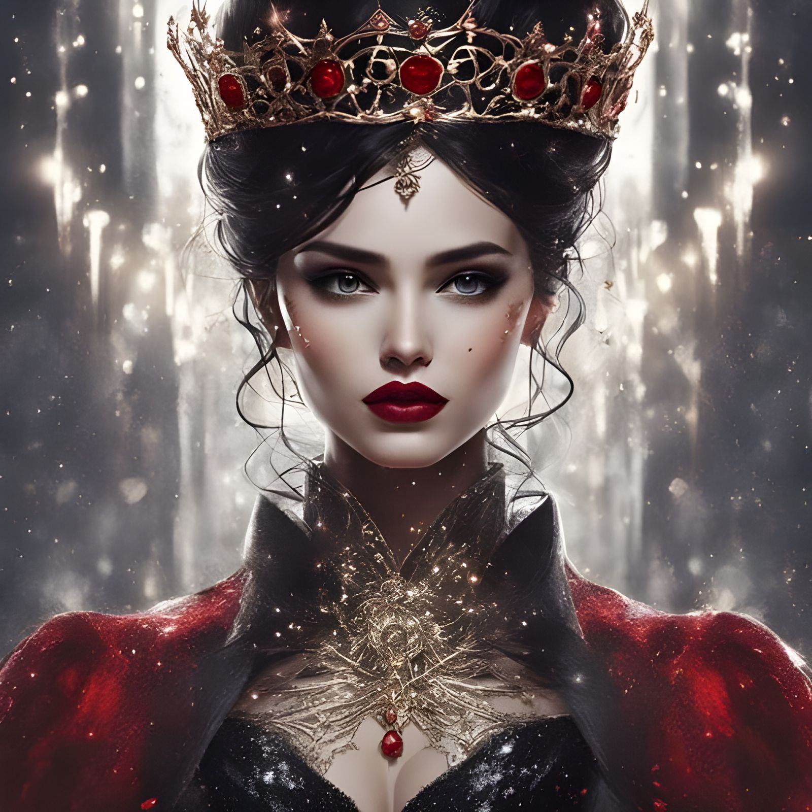 Gothic Princess Portrait with Golden Crown