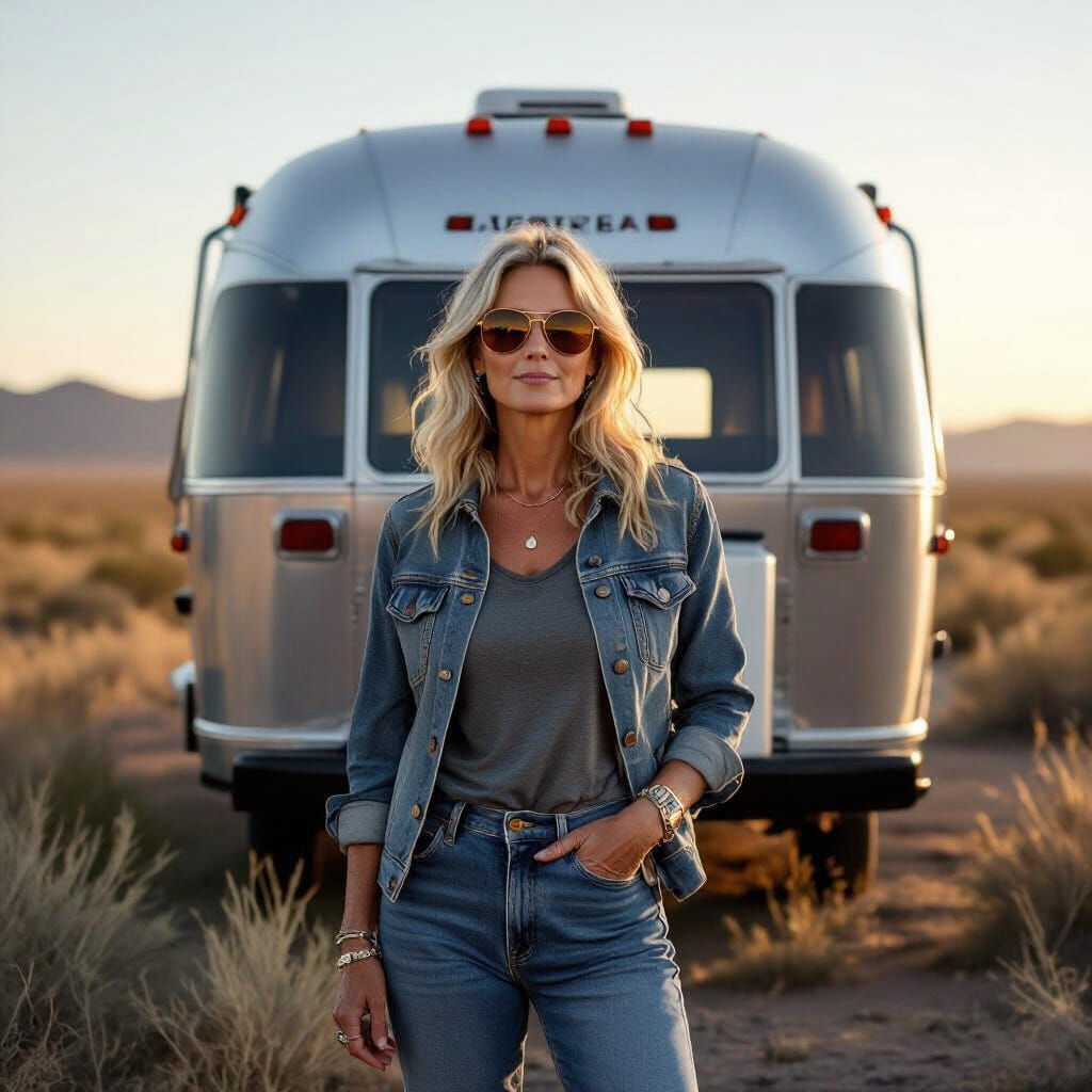 Outback Airstream: A Futuristic Surreal Scene