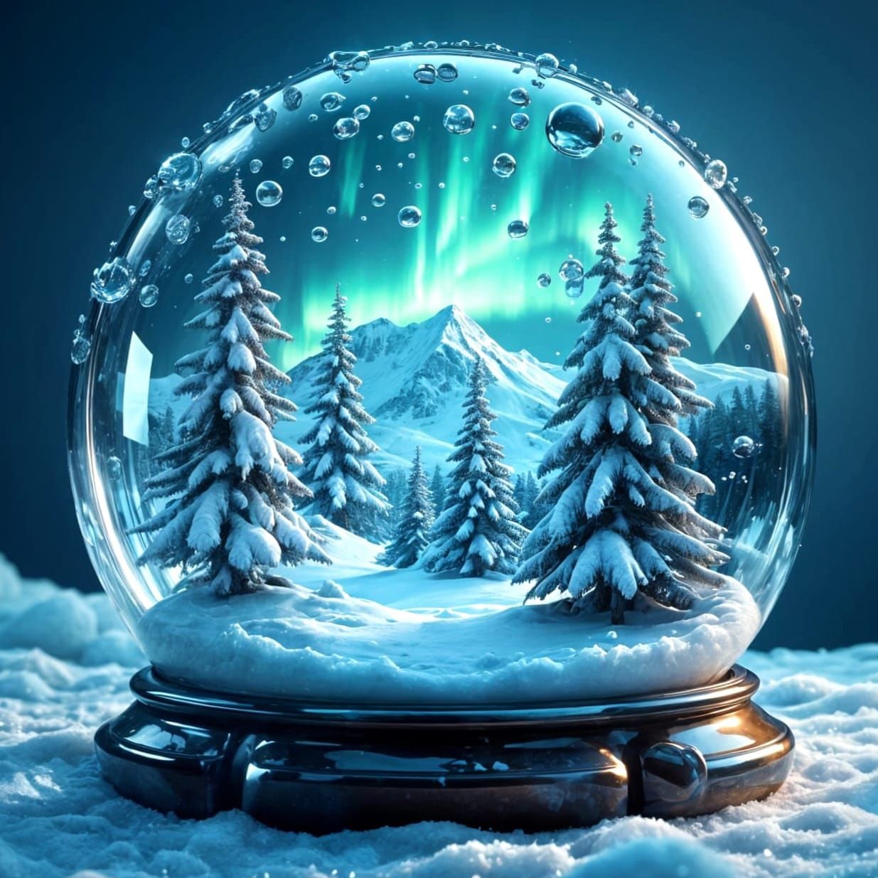 Snow globe in the snow