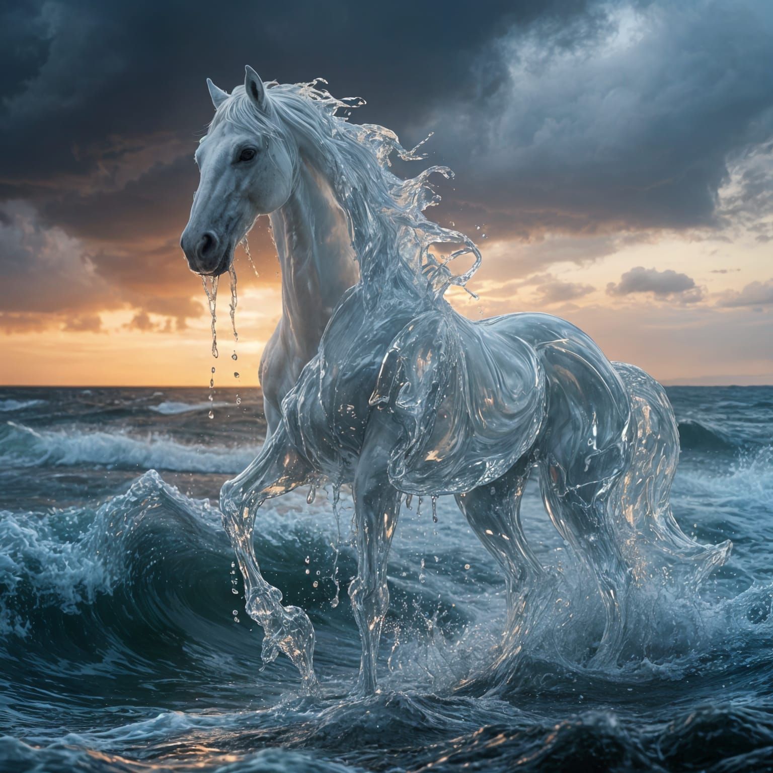 Water Horse Spirit at Sunset