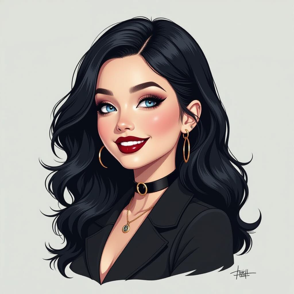 Photorealistic Goth Woman Portrait