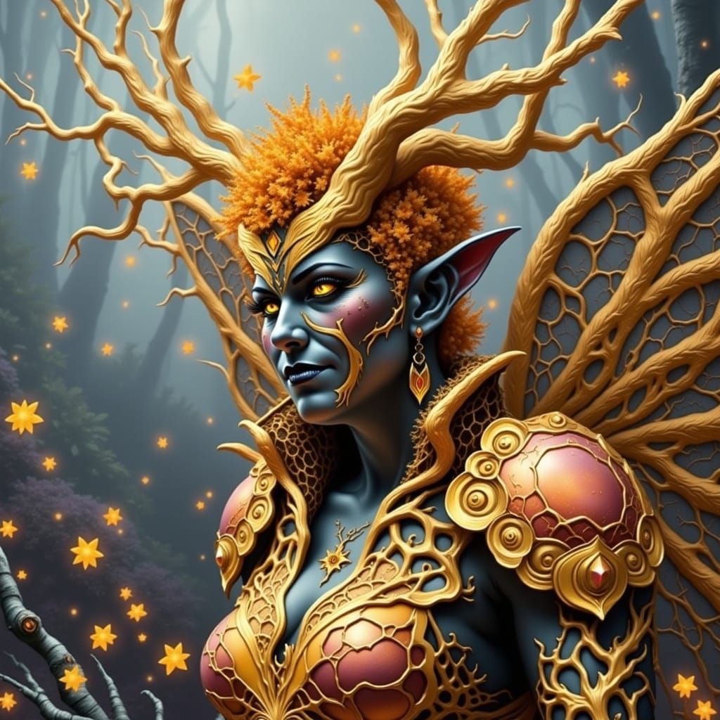 Banshee and Demon Lord in Hexagonal Gold