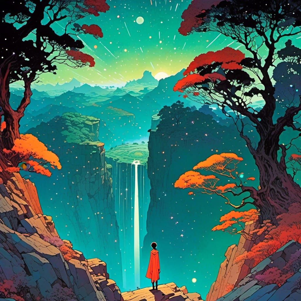 Extraterrestrial Silhouette Gazing at Glowing Galaxies