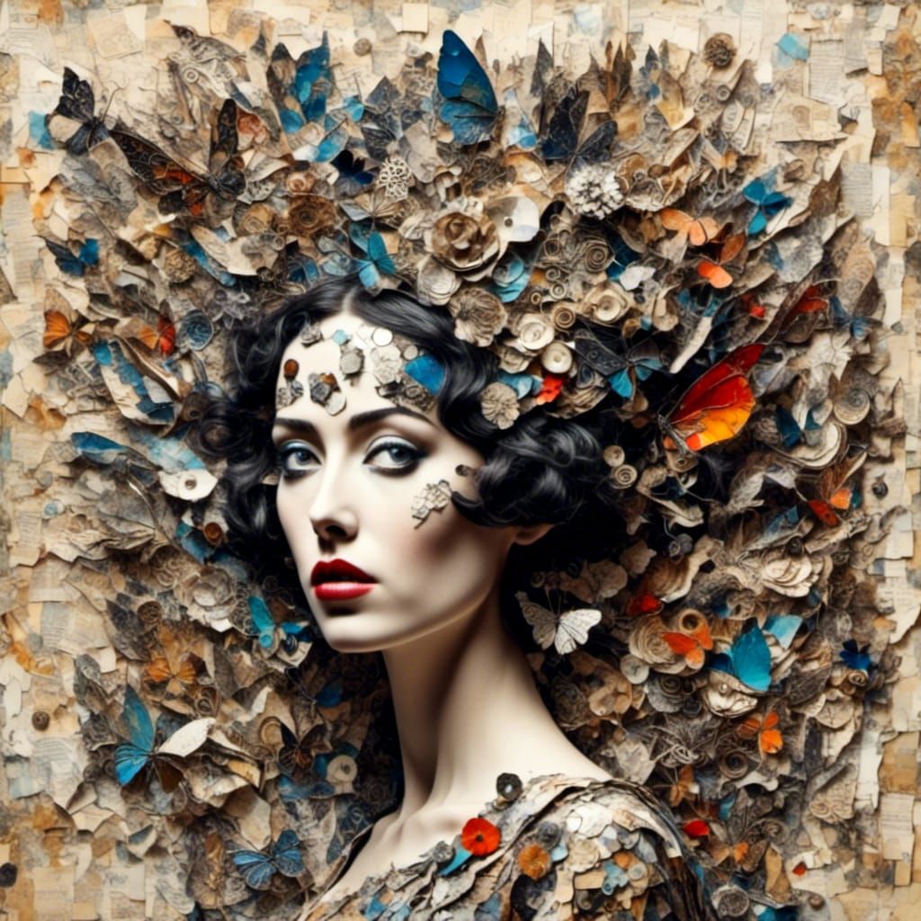 Outspoken surreal magazine cut out collage <lora:Supa Collag...