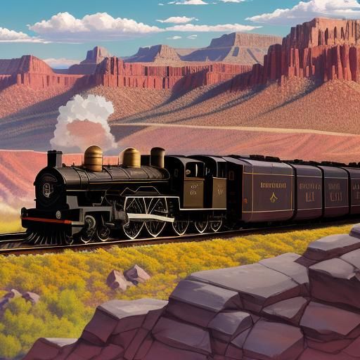 Wabash Cannon Ball Train Ascends Utah Mountain