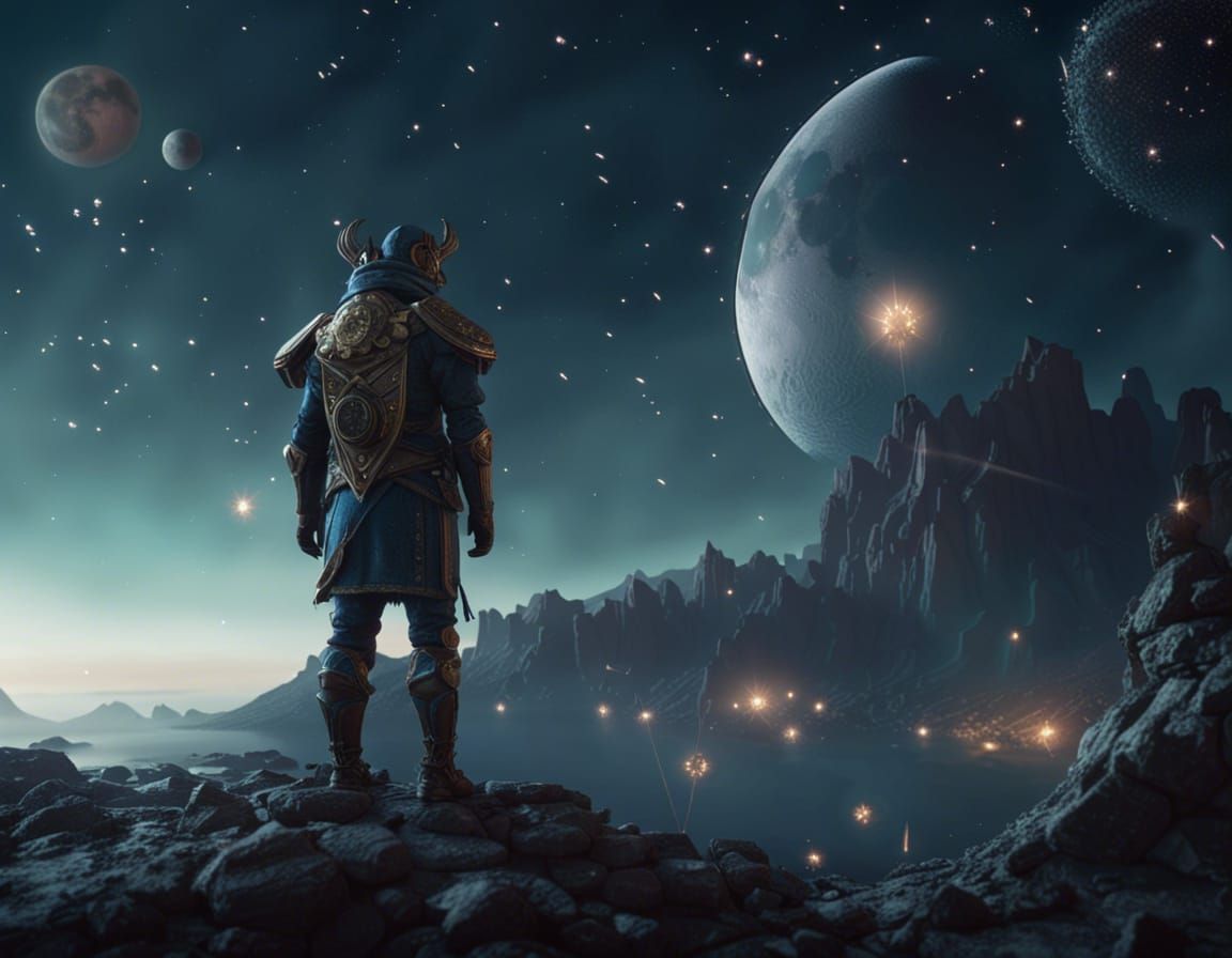 Fantastical Moon and Stars Matte Painting