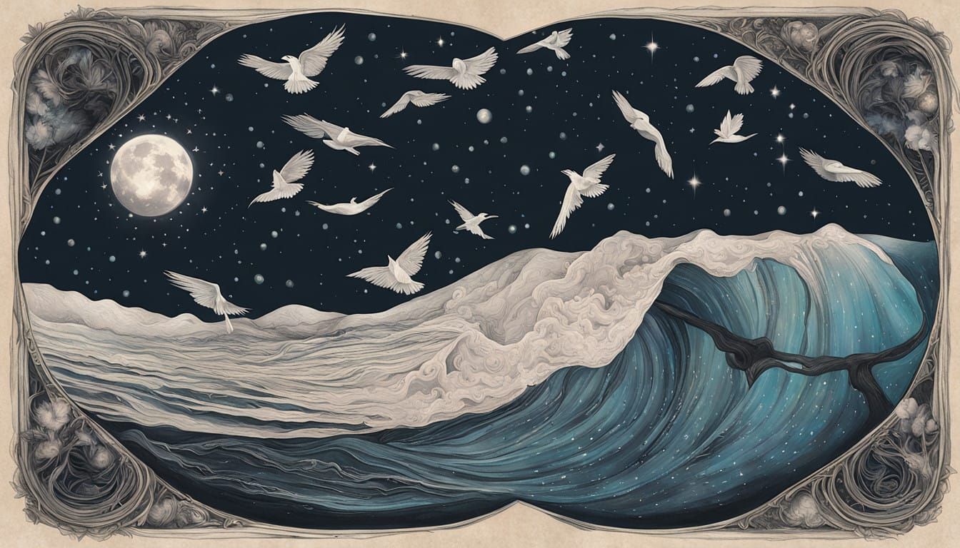 Ethereal Goddess Cradles the Cosmos in Serene Slumber