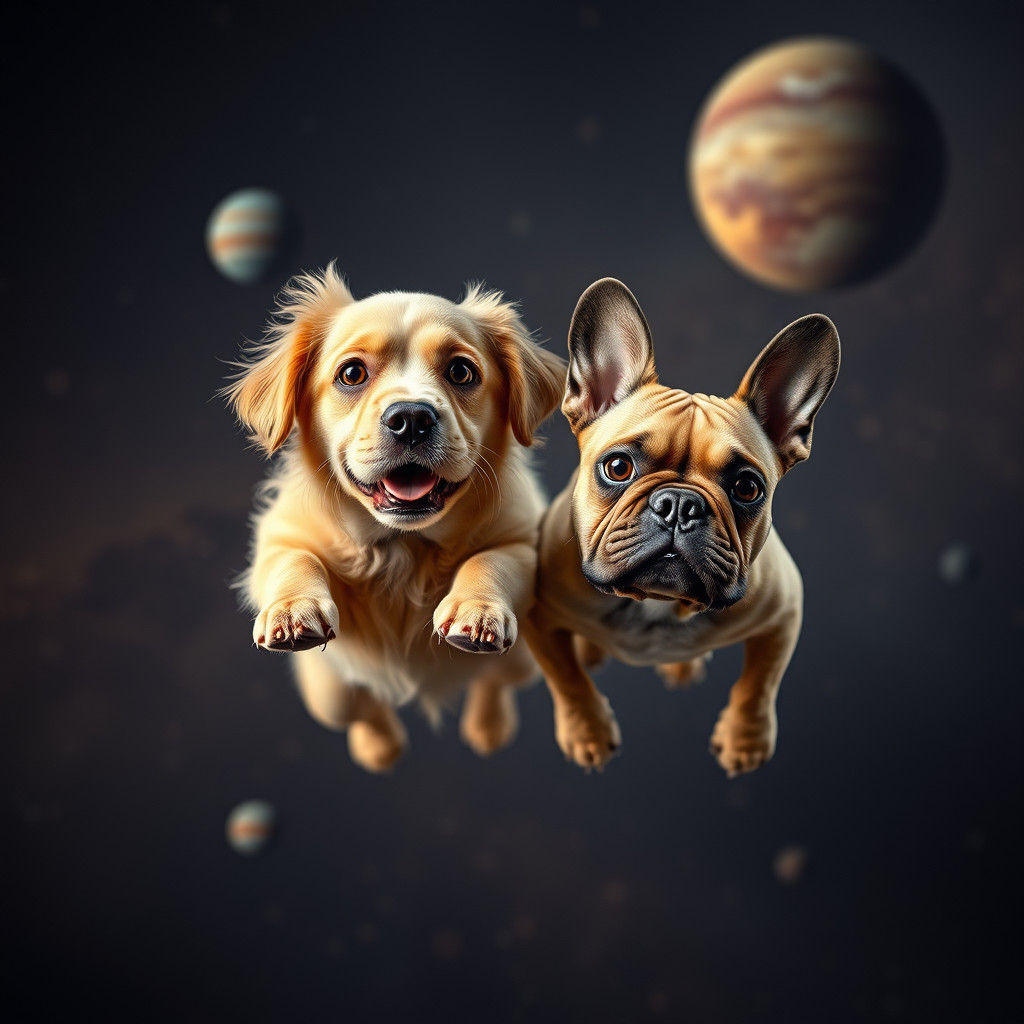Dogs Floating in Space: Dreamlike Photography
