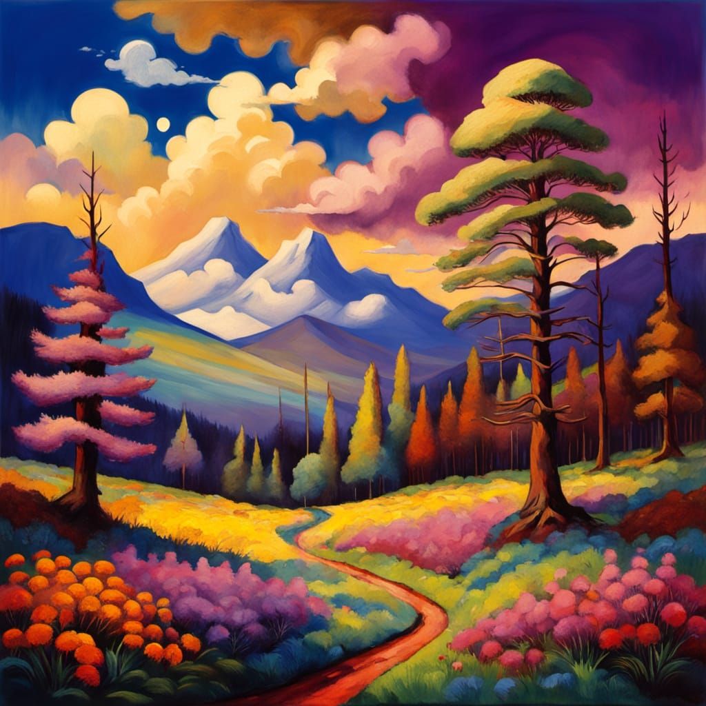 Irish Landscape Painting in the Style of Jack Butler Yeats