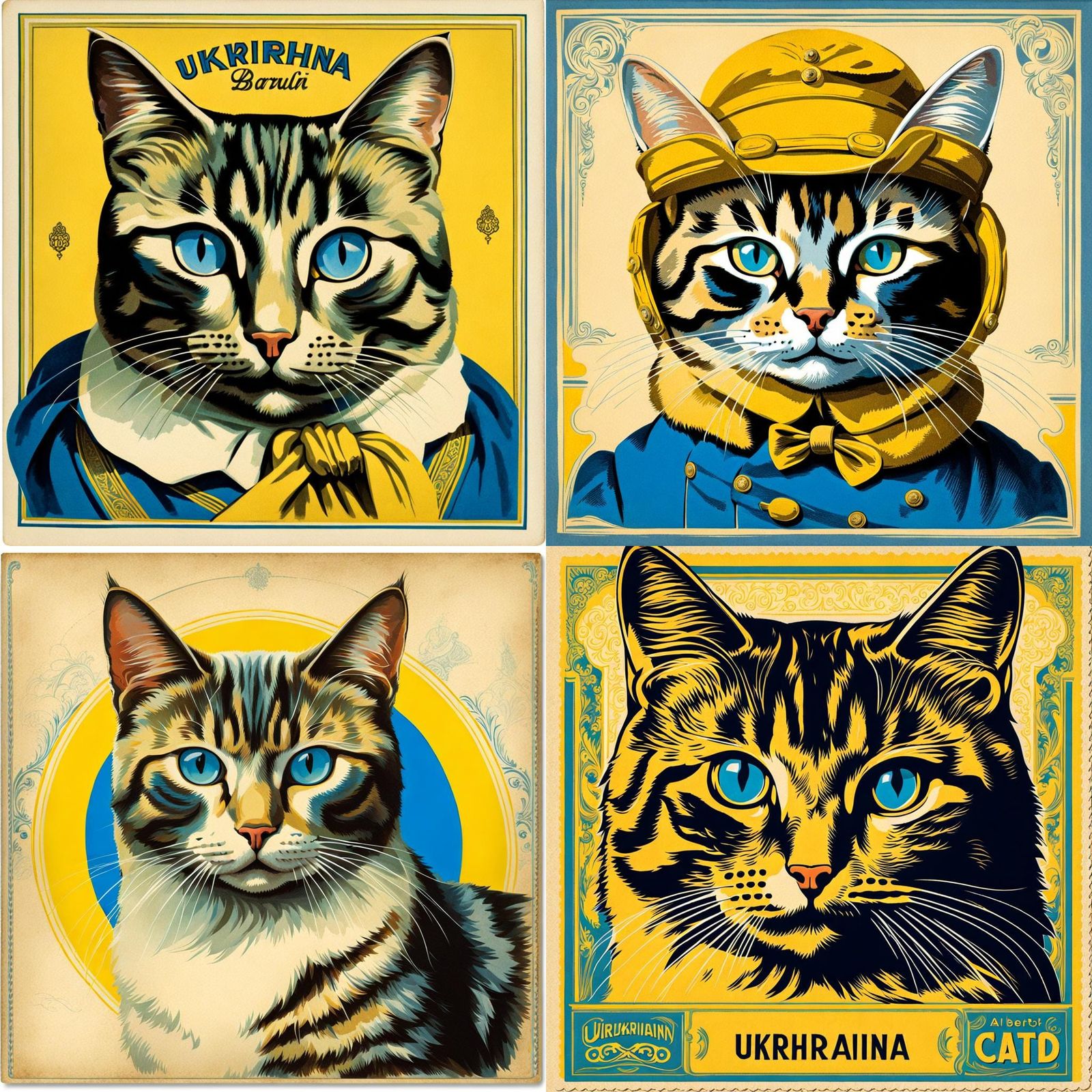 Vintage Postcard of a Ukrainian Cat