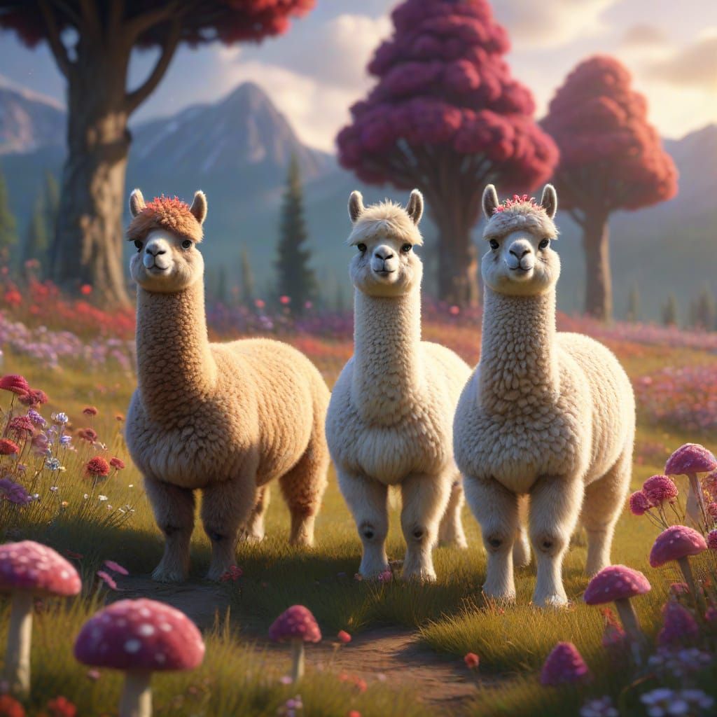 Alpacas Celebrate National Day in Ethereal Meadow